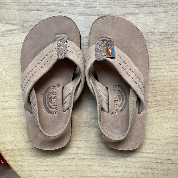 Like new. Worn twice infant rainbow sandals with strap - Picture 1 of 2